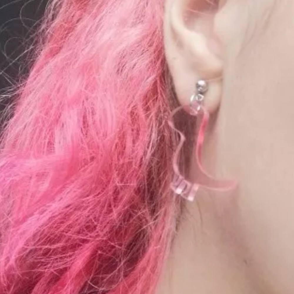 Earrings Dinosaur Post Back Acrylic - Picture 2 of 8